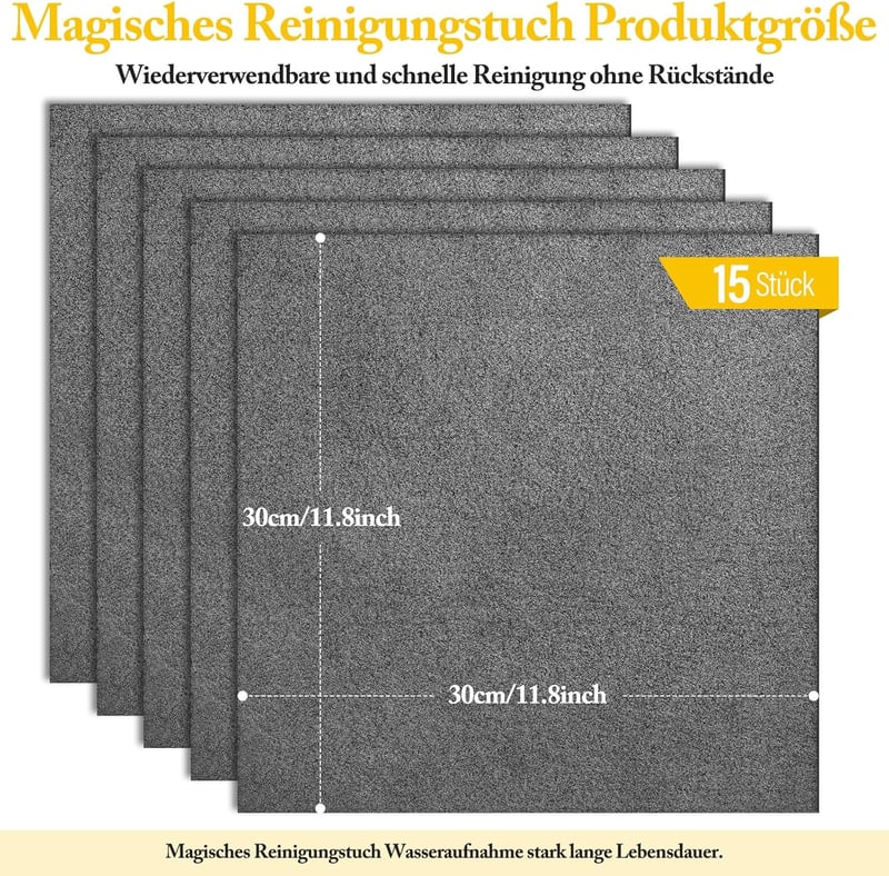 VEVOQIM 15 db vastagított mikroszálas tisztítókendő autóhoz, konyhához, üveghez