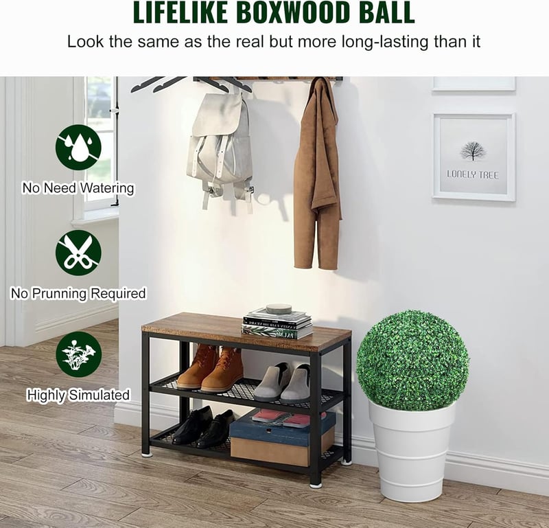 VEVOR 2 db Műanyag Buxus Gömb 50,8 cm LED Világítással Kertdekoráció
