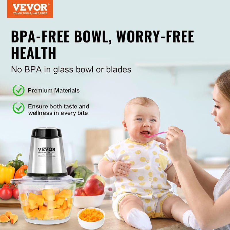 VEVOR 400W Elektromos Húsdaráló Aprító Konyhai Robotgép 1200ml