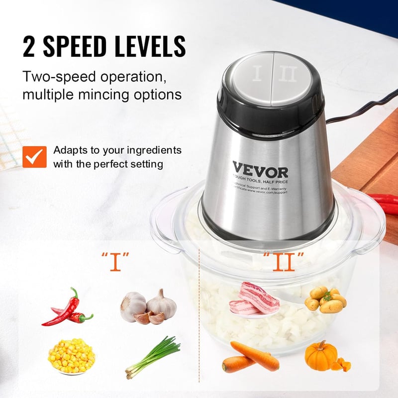 VEVOR 400W Elektromos Húsdaráló Aprító Konyhai Robotgép 1200ml
