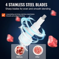 VEVOR 400W Elektromos Húsdaráló Aprító Konyhai Robotgép 1200ml 3