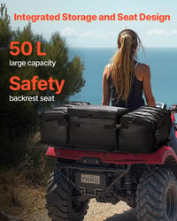 Geantă de depozitare spate VEVOR pentru ATV/UTV, 50L, cu perniță din burete și suport pentru pahare, material Oxford 600D, montabilă pe portbagaj 2