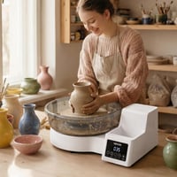 Roată de olărit electrică VEVOR, carcasă din plastic alb, diametru 28 cm, roată pentru modelaj, ceramică artizanală 8