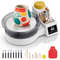 Roată de olărit electrică VEVOR, carcasă din plastic alb, diametru 28 cm, roată pentru modelaj, ceramică artizanală 1