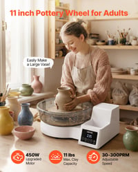 Roată de olărit electrică VEVOR, carcasă din plastic alb, diametru 28 cm, roată pentru modelaj, ceramică artizanală 2