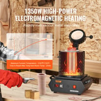 Elektrická taviaca pec VEVOR 1350 W, 1150 °C, 3 kg + 1 kg keramický téglik 4