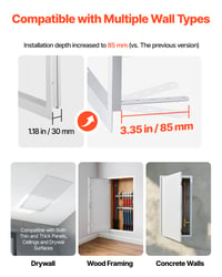 Ușă de vizitare VEVOR pentru gips-carton, 315 x 620 mm, oțel galvanizat, trapă de acces pentru tavan și perete, pentru sisteme sanitare și electrice 2