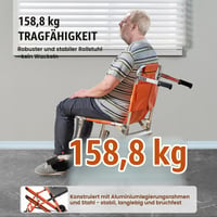 Vevor EMS evakuačné kreslo na schody s nosnosťou 159 kg, skladateľné hliníkové núdzové kreslo s 2 kolieskami, prenosný schodiskový výťah pre seniorov a imobilné osoby 3