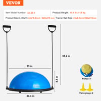 VEVOR balančná lopta (bosu) s expandermi a nožnou pumpou - modrá - 58 cm 8