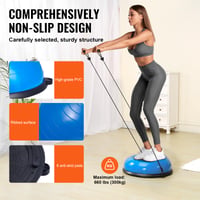 VEVOR balančná lopta (bosu) s expandermi a nožnou pumpou - modrá - 58 cm 5