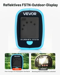 VEVOR detektor metala sa sondom od 10,16 cm, detektor zlata s LCD zaslonom, IP68 vodootporna sonda od 152,4 mm, podesiva visina od 65-92 cm 4