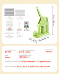 Mașină de făcut insigne VEVOR 32 mm, cu 500 de componente pentru insigne, carte magică Mr. Panda, tăietor circular și chei imbus, set DIY pentru insigne și pinuri 7