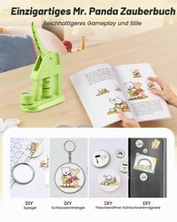 Mașină de făcut insigne VEVOR 32 mm, cu 500 de componente pentru insigne, carte magică Mr. Panda, tăietor circular și chei imbus, set DIY pentru insigne și pinuri 6