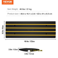 VEVOR Gumis Küszöb Rámpa 15 Tonna Terhelhetőség Kerekesszék Rámpa 122x40,5x6,5cm 8