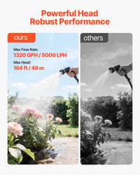 VEVOR házi vízellátó szivattyú 800 W, 5000 l/h, 19 l nyomástartállyal, 49 m emelőmagasság 3