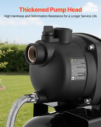 VEVOR házi vízellátó szivattyú 800 W, 5000 l/h, 19 l nyomástartállyal, 49 m emelőmagasság 5