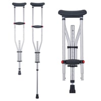Cârje axilare VEVOR, 2 bucăți, înălțime reglabilă în 13 trepte, capacitate 136 kg, aluminiu, căptușeală moale, pentru adulți și persoane cu dizabilități 1