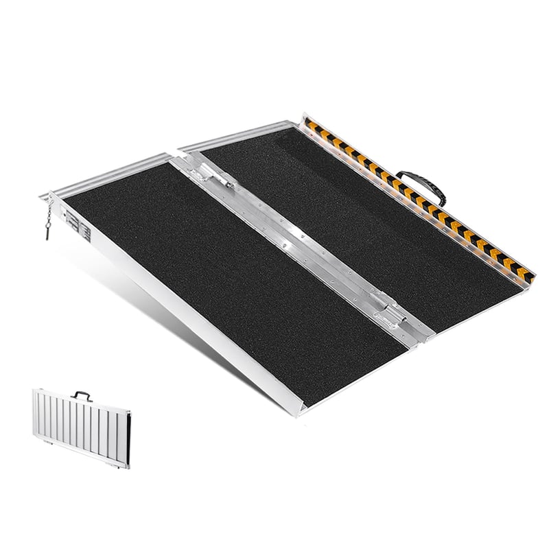 VEVOR prijenosna rampa za invalidska kolica, 61 cm, nosivost 363 kg, sklopiva aluminijska prag-rampa protiv klizanja za invalidska kolica i skutere, za stepenice