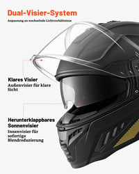Cască Integrală VEVOR mărimea M, Cască Moto Omologată ECE și DOT cu Vizieră Dublă, Protecție Facială Completă, Ușoară și Confortabilă, pentru Bărbați și Femei 4