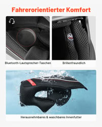 Cască Integrală VEVOR mărimea M, Cască Moto Omologată ECE și DOT cu Vizieră Dublă, Protecție Facială Completă, Ușoară și Confortabilă, pentru Bărbați și Femei 6