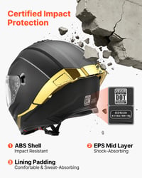 Cască Integrală VEVOR mărimea M, Cască Moto Omologată ECE și DOT cu Vizieră Dublă, Protecție Facială Completă, Ușoară și Confortabilă, pentru Bărbați și Femei 3