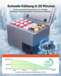 Ladă frigorifică cu compresor VEVOR 40 L, frigider auto ultraușor din EPP cu control prin aplicație, 12V/24V DC, de la -10°C la 10°C, pentru camion, autorulotă, camping 4