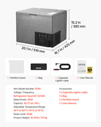 Ladă frigorifică cu compresor VEVOR 40 L, frigider auto ultraușor din EPP cu control prin aplicație, 12V/24V DC, de la -10°C la 10°C, pentru camion, autorulotă, camping 7