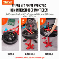 Aparat manual de dejantat anvelope VEVOR, dispozitiv portabil pentru anvelope de 8-16 inch (20,3-40,6 cm), compatibil cu mașini, camioane și remorci, pentru garaj personal 2