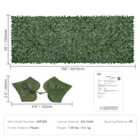 VEVOR Umelý brečtanový plot 150x400 cm, zelený dekoratívny plot z umelých rastlín na sieťovom podklade, dekorácia na vonkajší balkón a do záhrady 7
