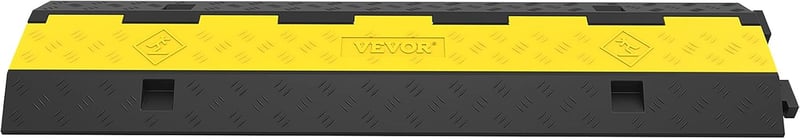 VEVOR Moduláris Kábelvédő Rámpa 2 Csatornás Gumi-PVC 4900 kg Terhelhetőség 5 db Fekete-Sárga