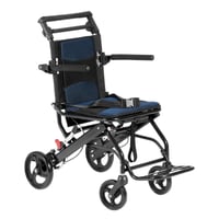 Skladací hliníkový invalidný vozík VEVOR so sklopnými opierkami na ruky, šírka sedadla 40 cm, nosnosť 100 kg 1
