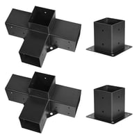 VEVOR Posztösszekötő 92x92mm Sarokcsatlakozó 4 Darabos Pergola Pavilon Alapzat 9