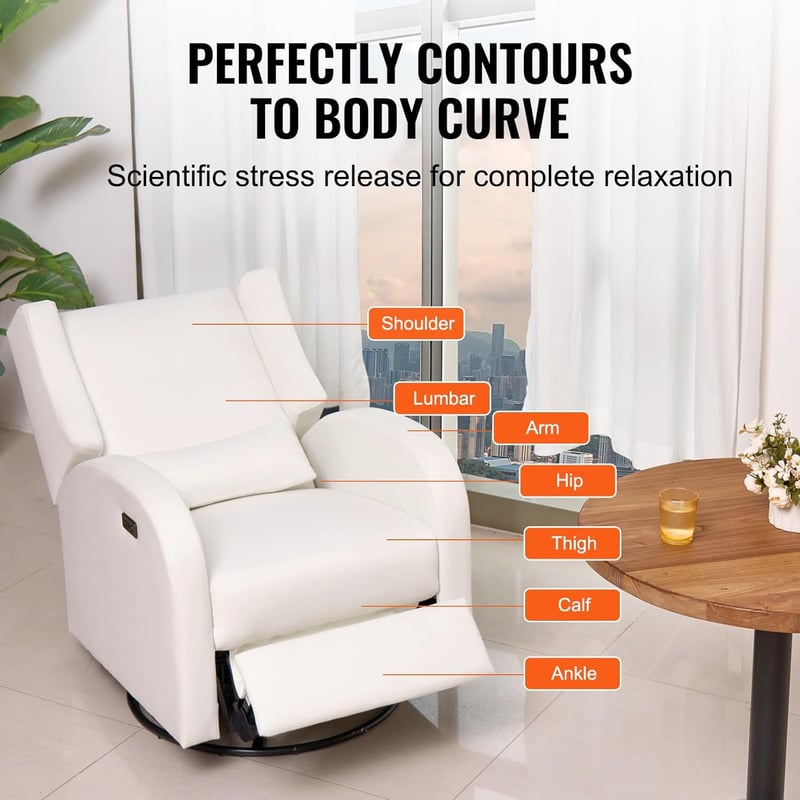 VEVOR Relax fotel krém szín 950x740x980 mm