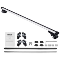 Univerzálne strešné nosiče VEVOR, hliníkové, 135 cm, nosnosť 90 kg, na vyvýšené pozdĺžne lyžiny, s nastaviteľným zámkom, pre SUV, sedan, dodávku 9