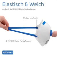 VEVOX FFP2 Maszk Szeleppel - 5 Darabos Csomag - Porvédő Légzésvédő Maszk Finompor és Építési Por Ellen 5