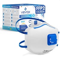 VEVOX FFP2 Maszk Szeleppel - 5 Darabos Csomag - Porvédő Légzésvédő Maszk Finompor és Építési Por Ellen 1