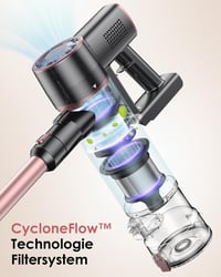 Vexilar Akumulátorový vysávač 45000Pa 450W, výdrž batérie 50 minút, 6 v 1, bezdrôtový, samostatne stojaci, LED dotykový displej, na tvrdé podlahy, koberce a zvieracie chlpy 8