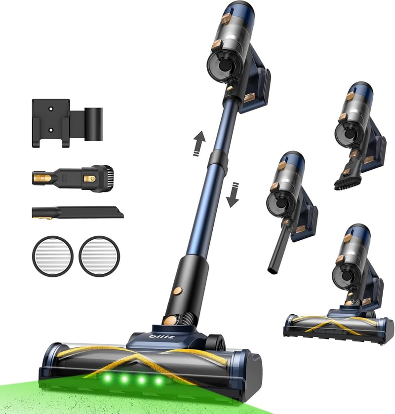 Vexilar Cordless Porszívó 50 kPa, 50 Perc Üzemidő, LED Kijelző, 6az1-ben Szőnyeg és Kemény Padló