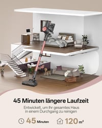 Vexilar V10Pro Cordless Vezeték Nélküli Porszívó 450W 45Kpa Érintőkijelzővel 3