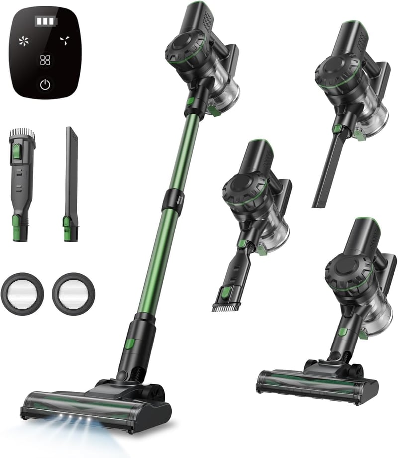 Vexilar V9PRO akkumulátoros porszívó, 45 kPa, 550 W, 60 perces üzemidő, LED kijelző, 6az1-ben