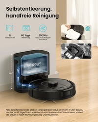 Robotický vysávač Vexilar W11 s funkciou mopovania, sací výkon 8000 Pa, 3l vyprázdňovacia stanica, LiDAR navigácia, 3-hodinová výdrž batérie, ovládanie cez aplikáciu, na koberce a zvieracie chlpy 3