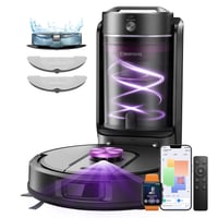 Robot aspirator și mop Vexilar W15 cu putere de aspirare de 10.000 Pa, navigație LiDAR, golire automată a recipientului de praf, autonomie de 180 de minute, aplicație și Alexa 1
