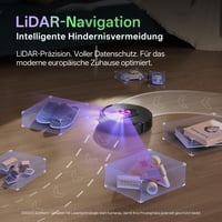 Robotický vysávač Vexilar W15 s funkciou mopovania, bezvrecková multicyklónová vyprázdňovacia stanica, 10000 Pa, LiDAR navigácia, 3 v 1 vysávanie a mopovanie 4