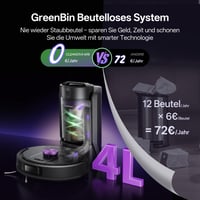Robotický vysávač Vexilar W15 s funkciou mopovania, bezvrecková multicyklónová vyprázdňovacia stanica, 10000 Pa, LiDAR navigácia, 3 v 1 vysávanie a mopovanie 2