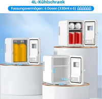 Vexloria 4 literes mini hűtőszekrény 6 dobozhoz, 220V/12V, fehér 2