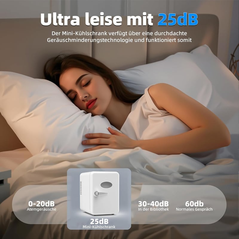 Vexloria 4 literes mini hűtőszekrény 6 dobozhoz, 220V/12V, fehér