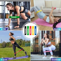 Set de benzi de rezistență Vexloria, 5 bucăți, benzi elastice de fitness cu 5 niveluri de rezistență, cu husă, pentru antrenament acasă, yoga și sală 6