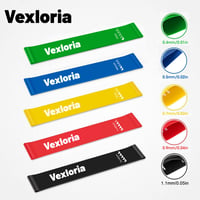 Set de benzi de rezistență Vexloria, 5 bucăți, benzi elastice de fitness cu 5 niveluri de rezistență, cu husă, pentru antrenament acasă, yoga și sală 3