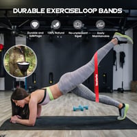 Set de benzi de rezistență Vexloria, 5 bucăți, benzi elastice de fitness cu 5 niveluri de rezistență, cu husă, pentru antrenament acasă, yoga și sală 5