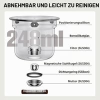 Ceainic magic VexNook cu infuzor – Ceainic din sticlă cu sistem de separare a apei, mâner ergonomic din silicon cu aspect de lemn, pentru prepararea ceaiului și a cafelei, 600 ml 5